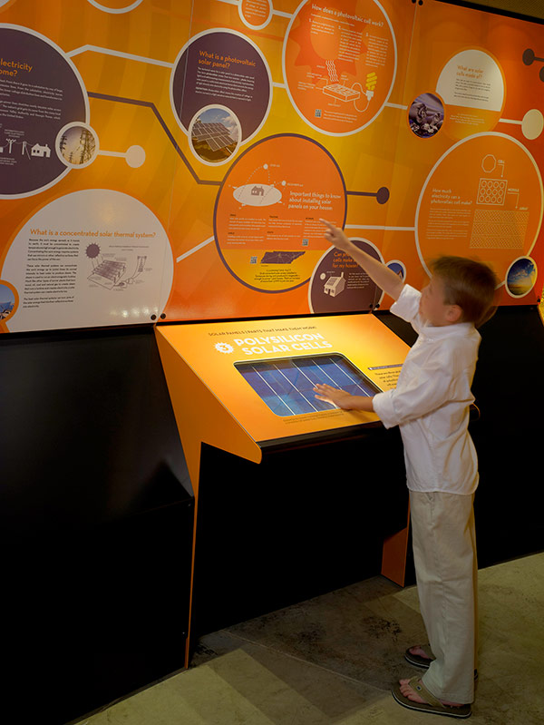 interactive exhibit on how solar energy is produced